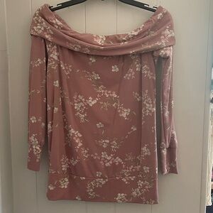 LC Lauren Conrad Floral Blush Top